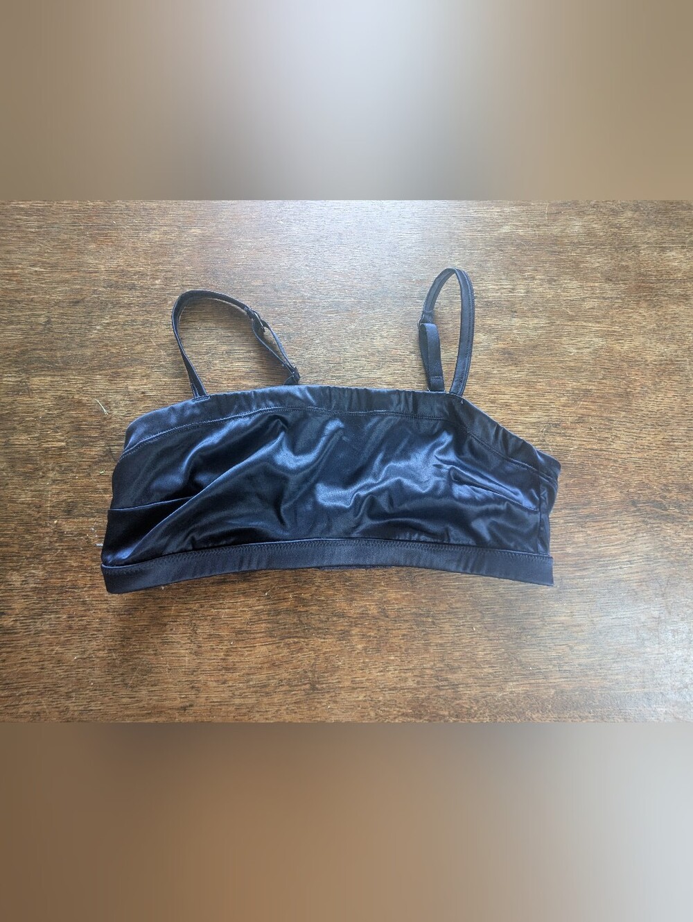 Aerie Satin Navy Blue Stretch Medium Bandeau Bralette Coquette Y2K Loungewear